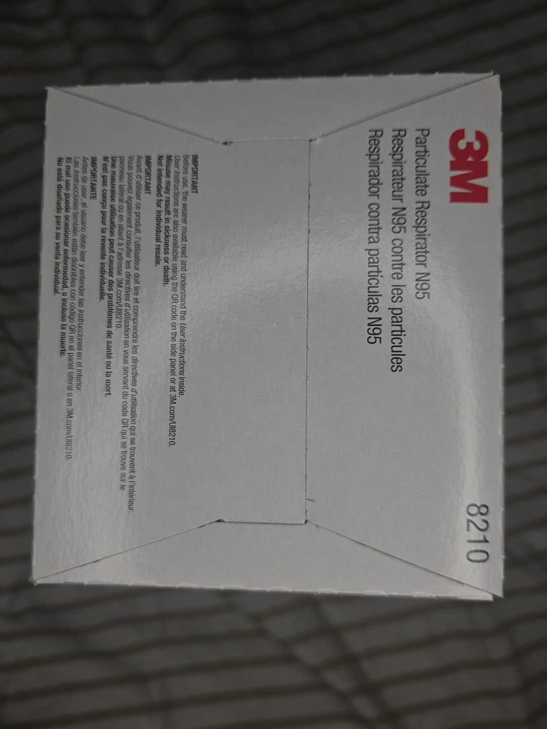 3M 8210 N95 Respirator Masks (20-Pack) New Sealed Box — Exp 01/2028