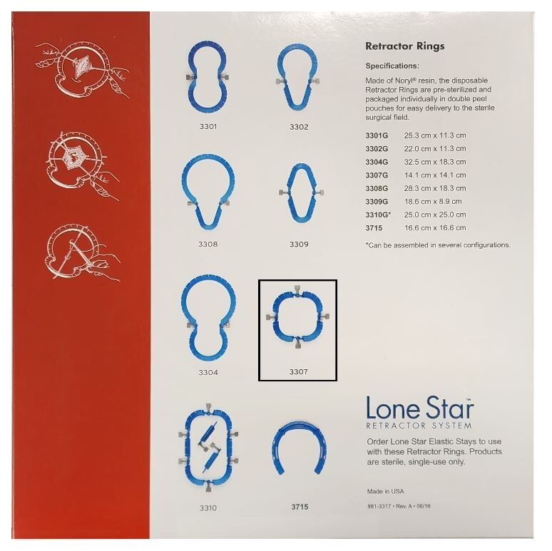 *1-Pack* Cooper Surgical Lone Star Retractor Ring System Sterile 3307G
