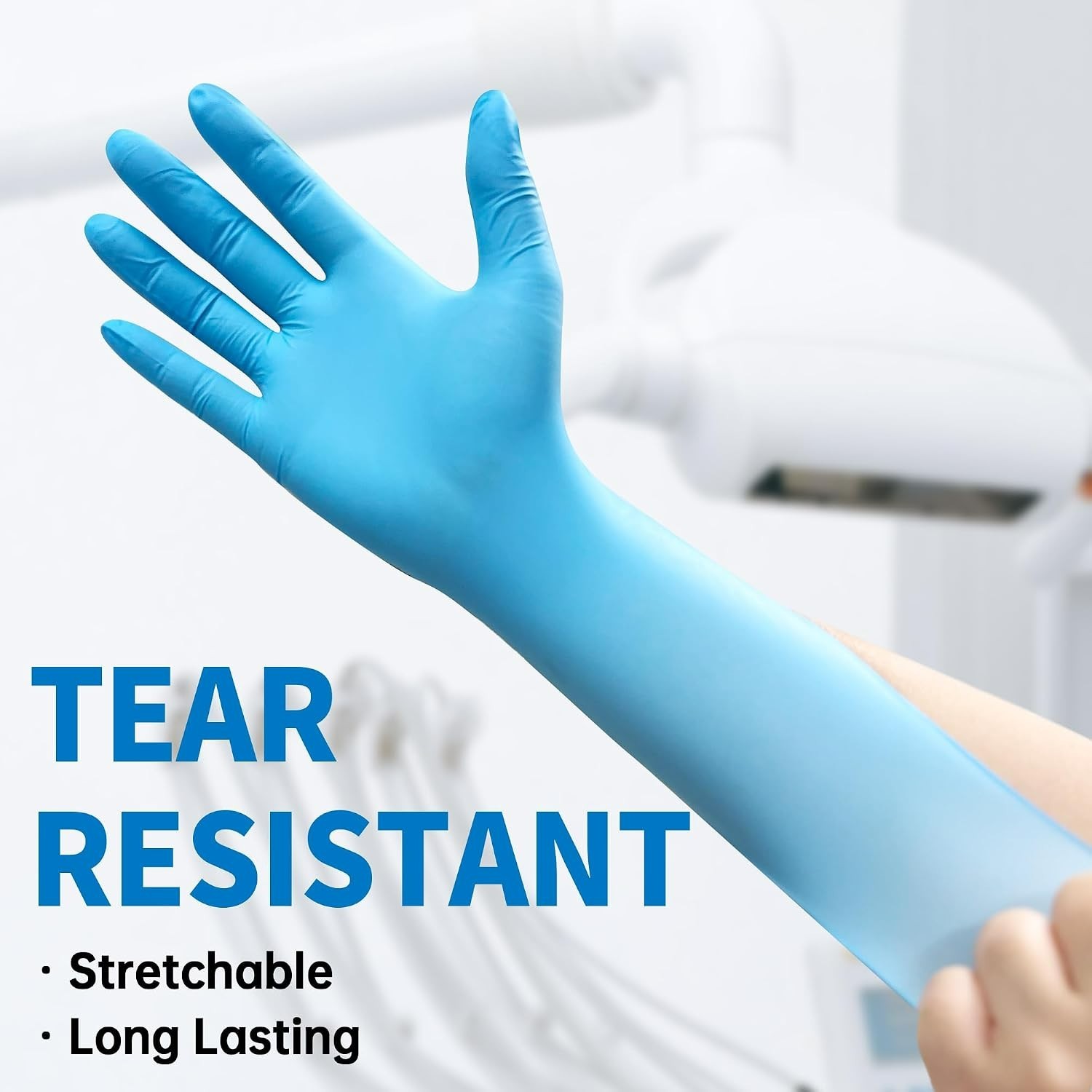 Blue Nitrile Disposable Exam Gloves – 4.5 Mil, 100 Count, Latex-Free & Food-Safe