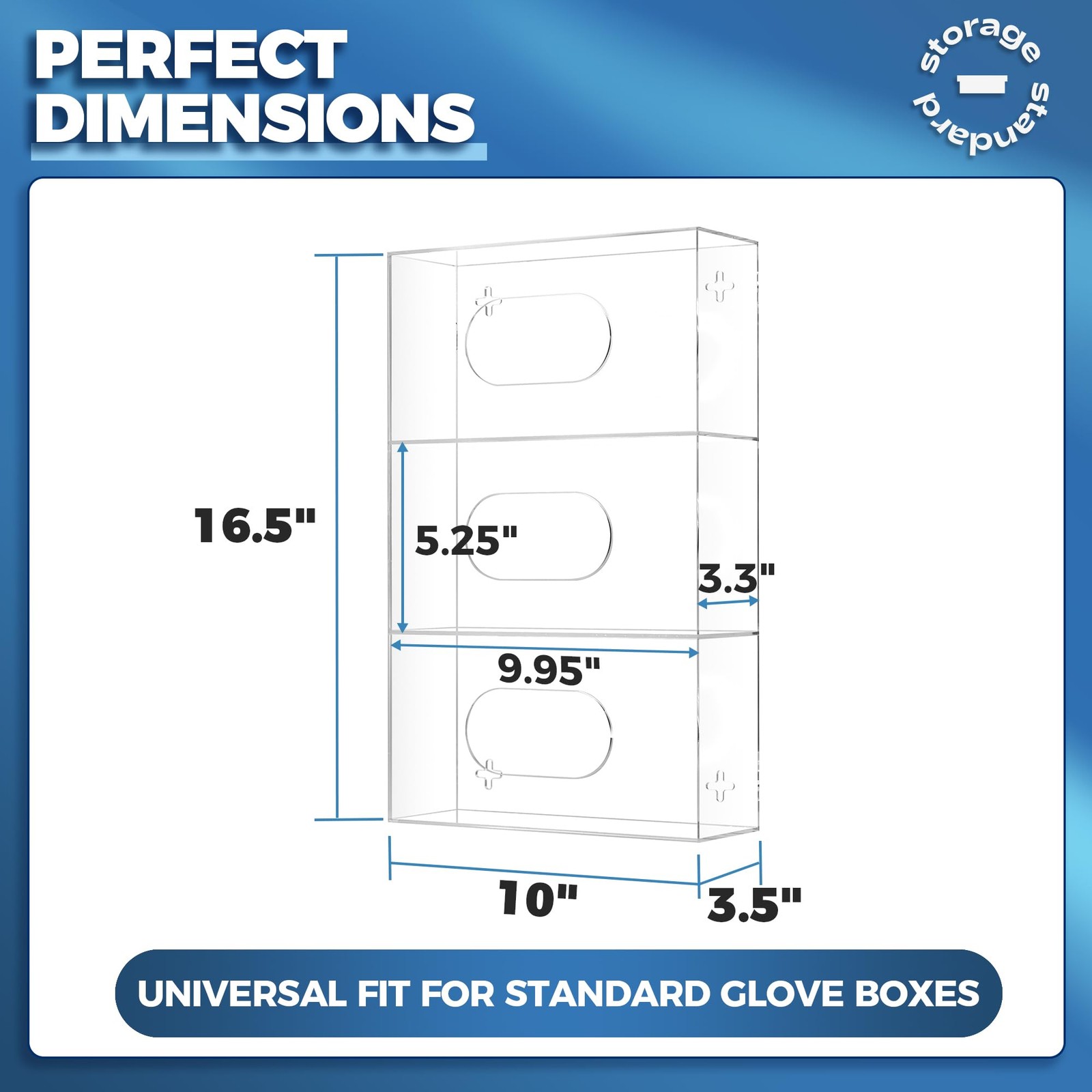 Wall Mount Glove Holder – Triple Dispenser for Medical & Kitchen Gloves