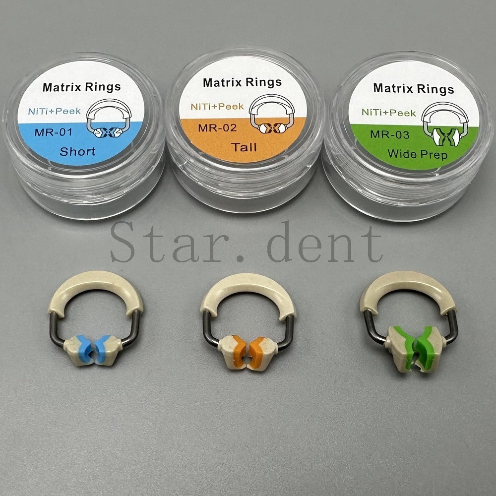 Dental Sectional Matrix System Nickel Titanium Alloy Matrices Clip Ring Band
