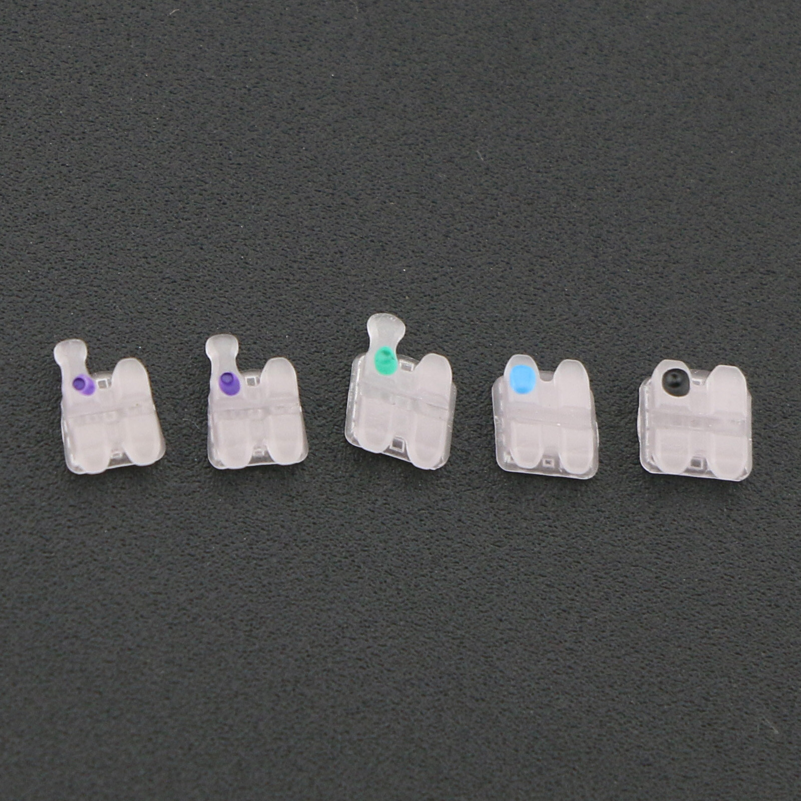 US 10 Pack Dental Ceramic Orthodontic Bracket Brace Roth 022 345 Hooks Mesh Base