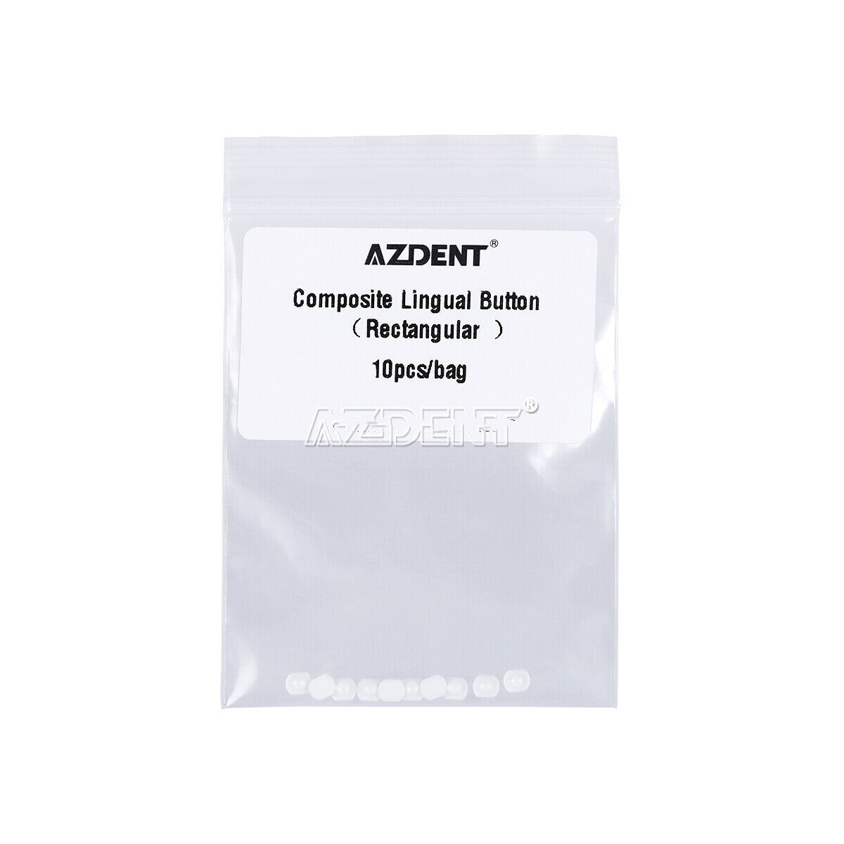 AZDEN Dental Orthodontic Ceramic Lingual Button Bondable Round Recctangular Base