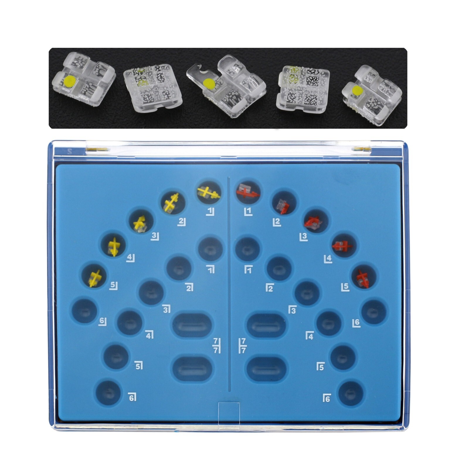 Orthodontic Sapphire Bracket Monocrystalline Aesthetic Brace Roth 022 3w/h Upper