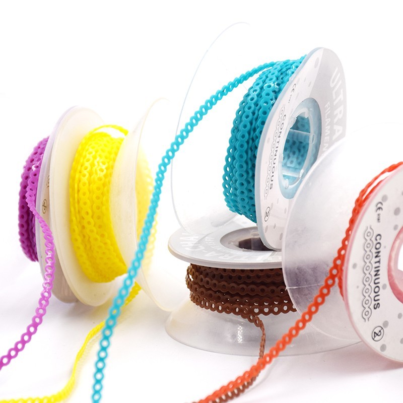 Dental Orthodontic Power Chains Elastic Rubber Braces Bands Short/Long/Close