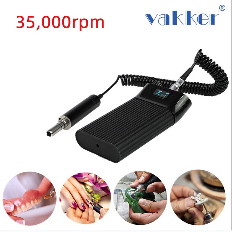Vakker 35K rmp Dental Lab Brushless Portable Polish Micromotor Drill Unit E-type