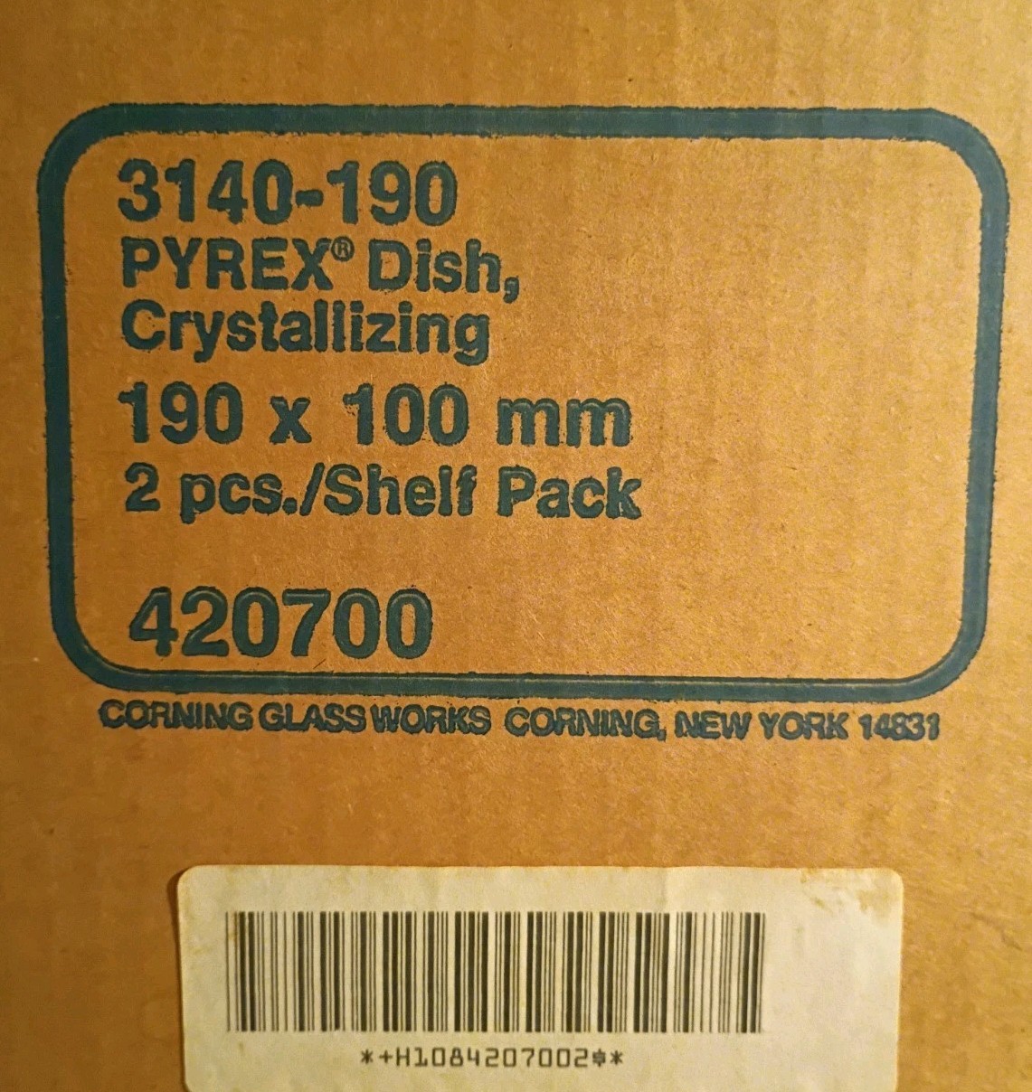 Vintage NO. 3140-190 PYREX® Glass 190 x 100 2pcs Crystallizing Dish Made in USA.