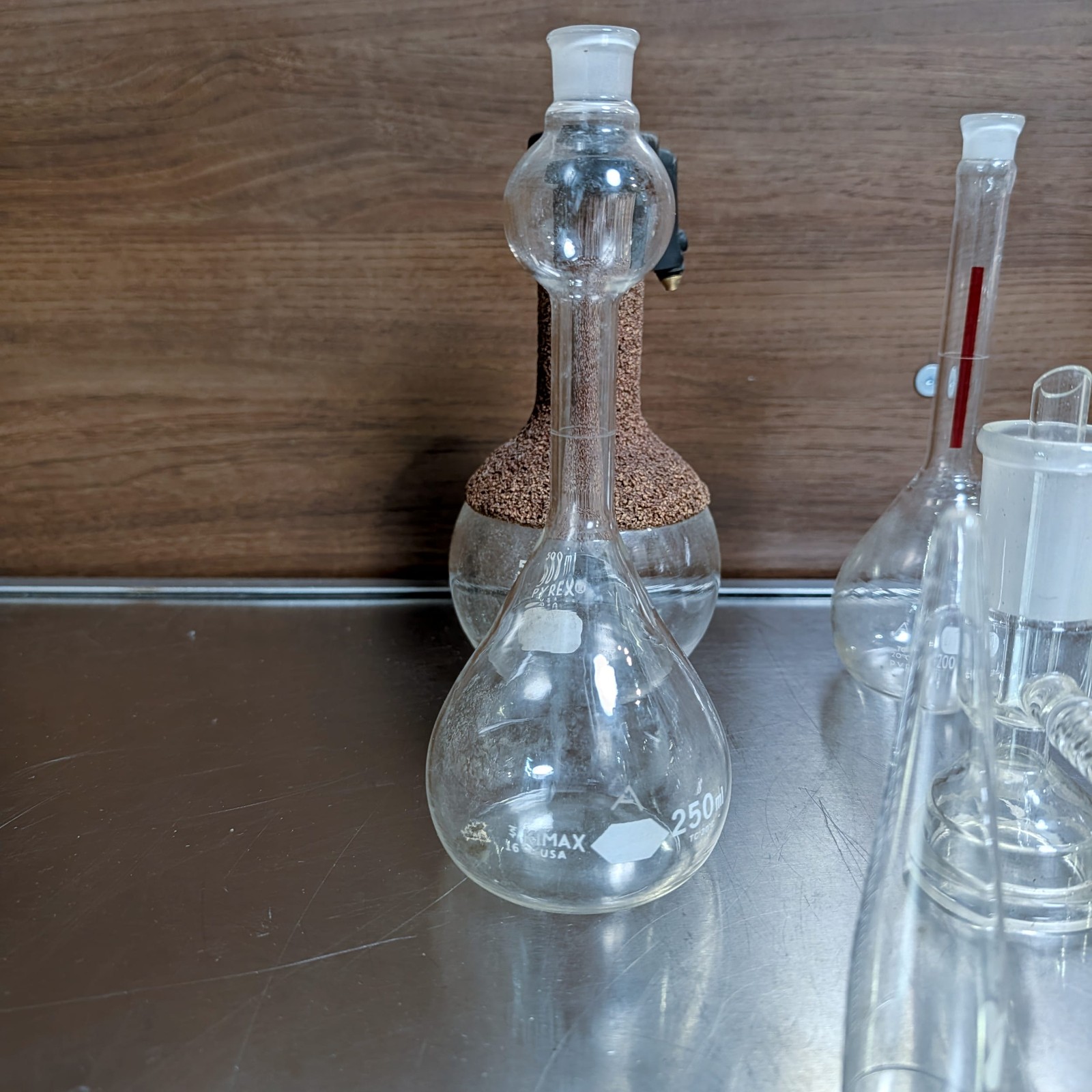 PYREX Kimax & Other Chemistry Laboratory Glass Jars Flasks Vintage Mixed Lot of