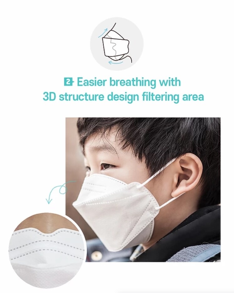 Heal Made KF94 Kids Korean Face Mask Age 5~14 Made in Korea Comfortable Children