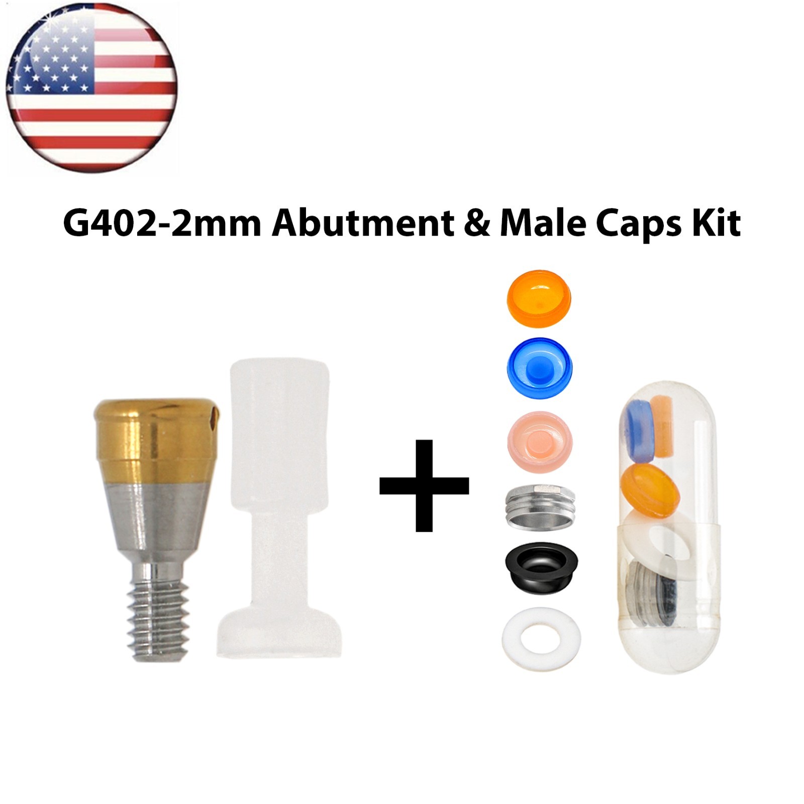 US Dental Overdenture Locator Abutment Regular & Male Caps For Hiossen Osstem ET
