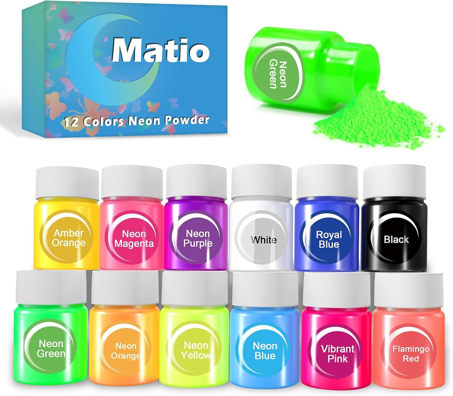 12 Colors (Black, White, Green, Blue, Royal Yellow, Orange, Amber Magenta,…