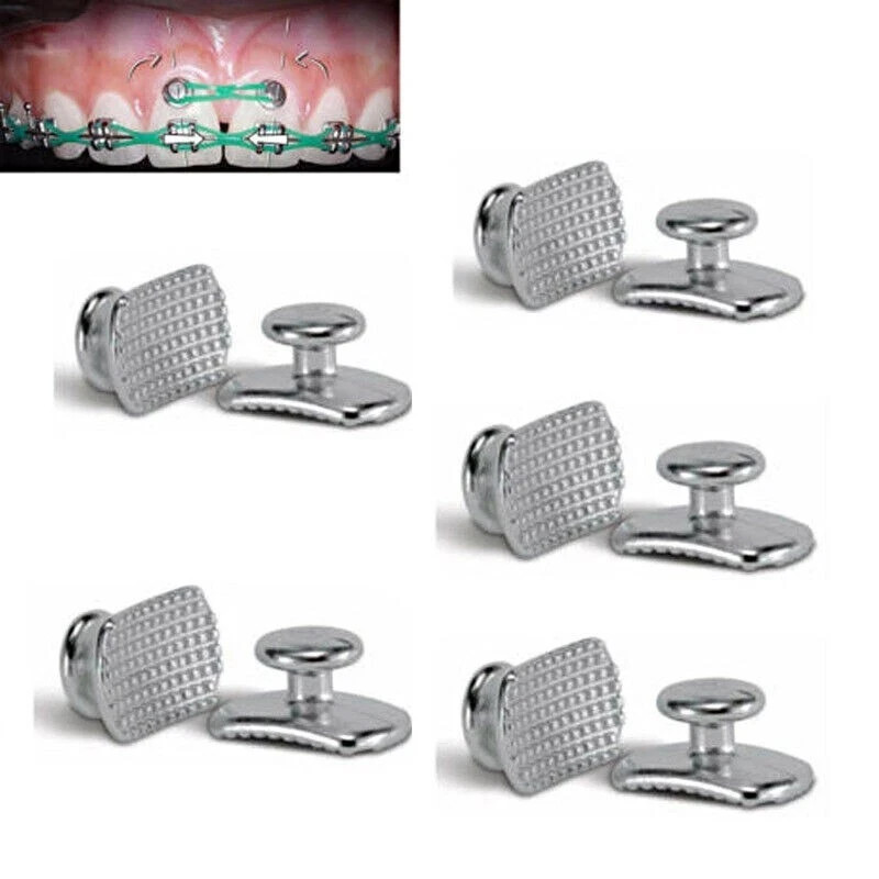 10Pcs/Pack Dental Orthodontic Lingual Buttons Bondable Elliptical Mesh Base