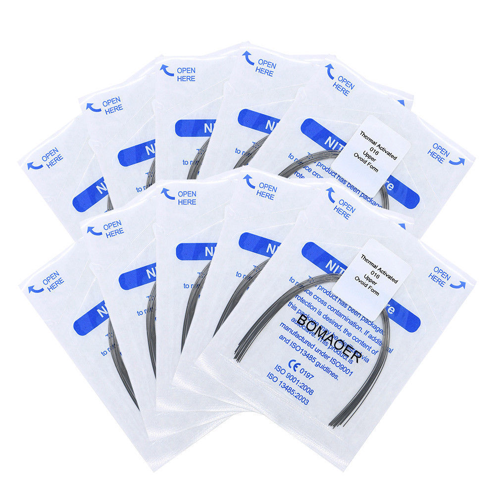 10 Packs Thermal Activated Niti Archwires Preformed Round & Oval 0.012 Upper