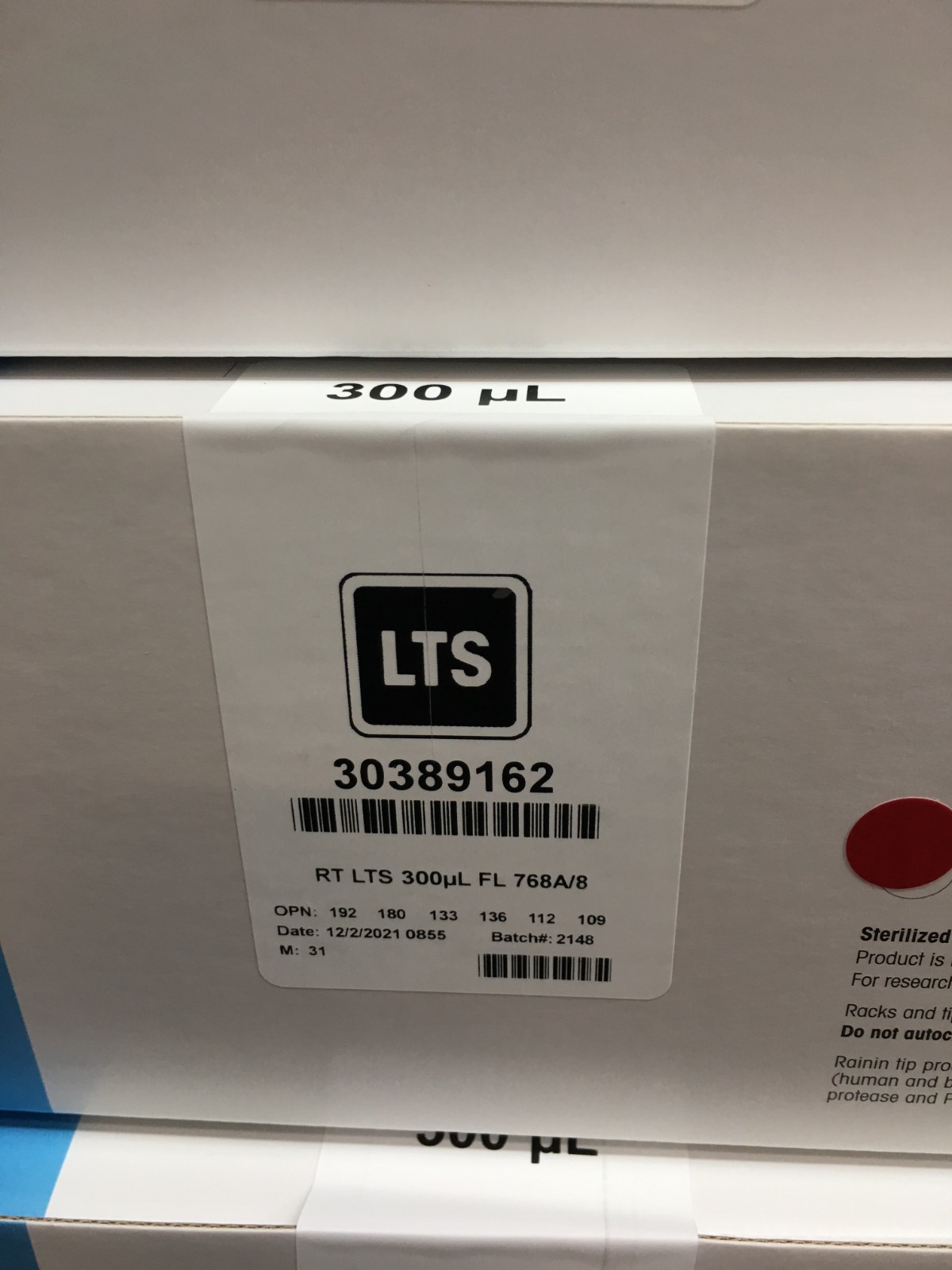 Mettler Toledo Rainin REF 30389162 Pipette Tips RT LTS 300µL FL Lot 4 PKS