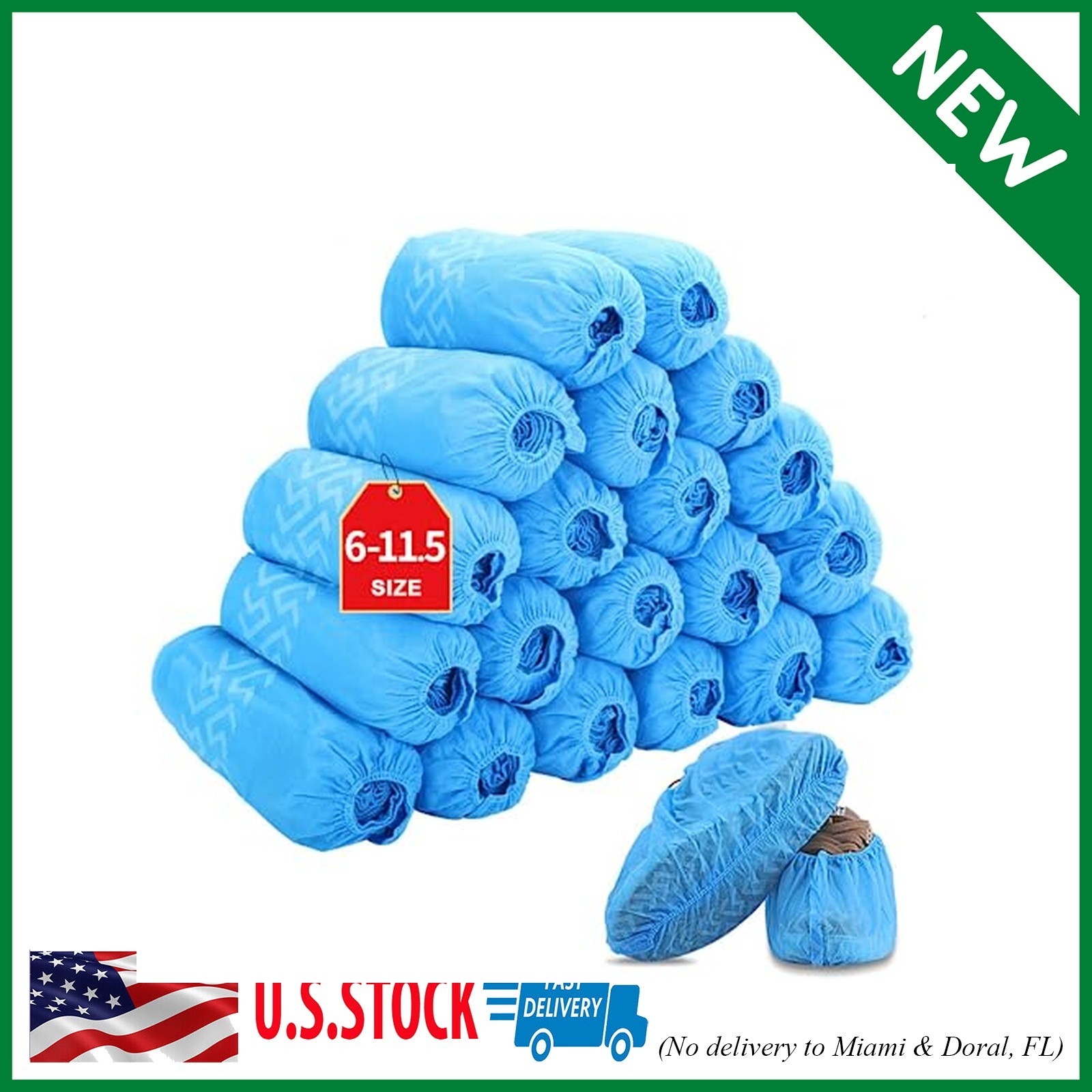 200 Pack (100 Pairs) Disposable Boot & Shoe Covers Non-Slip Durable Indoor Pro