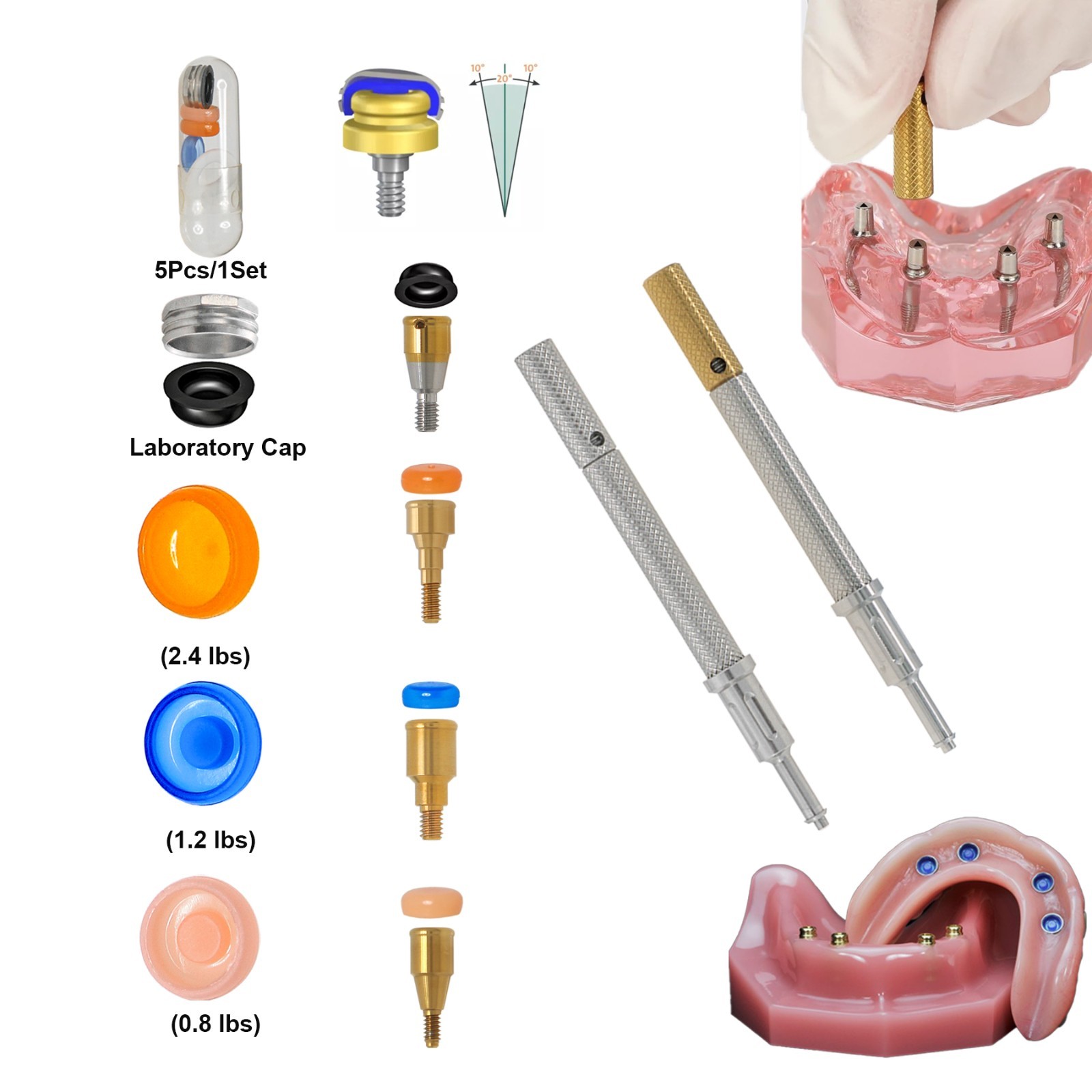Locator Abutment for Hiossen ET DIO UF/Snucone Regular Overdenture Retention Cap