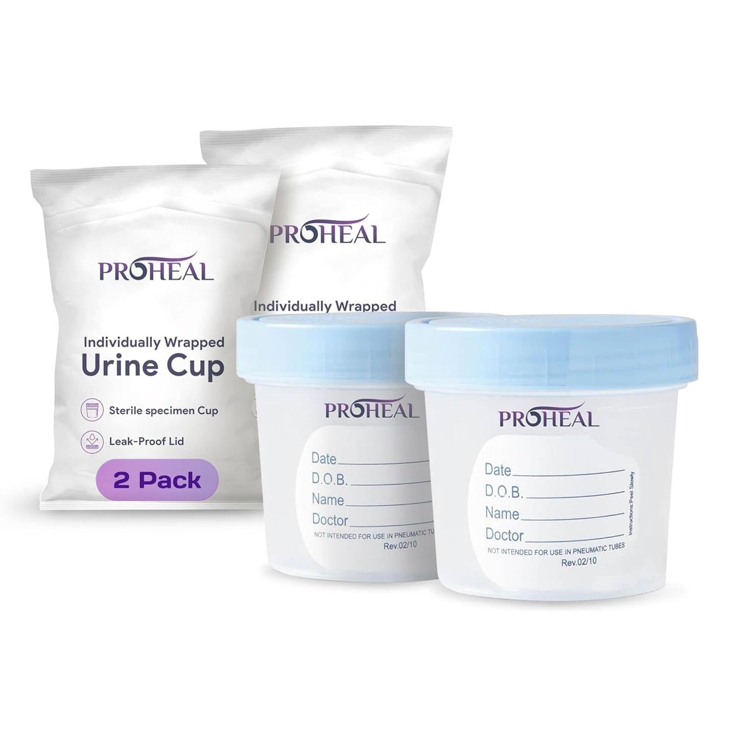 Sterile Urine Specimen Cups with Lids (2PK)- 4 oz. Sample for…