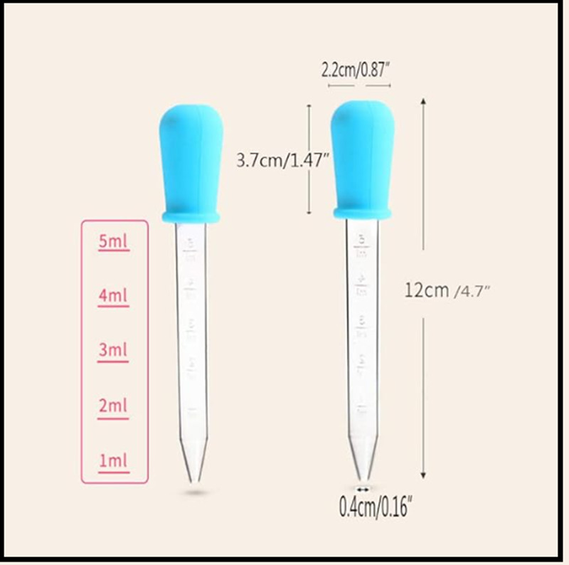 5Ml Liquid Droppers Medicine Silicone and Plastic Pipettes Eye Dropper with Bulb