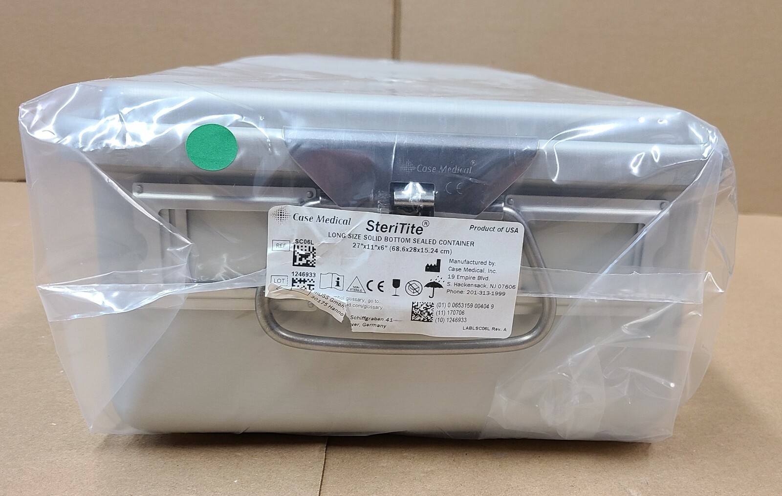 Case medical SteriTite Solid Bottom Sterilization Container +Lid 27x11x6 # SC06L