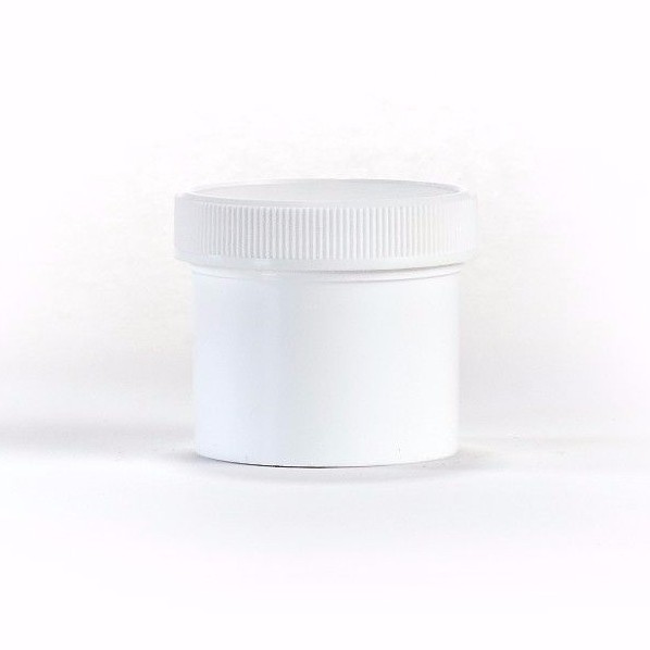 2 oz Wide Mouth White Round Plastic Jars with Lids (20 pack)