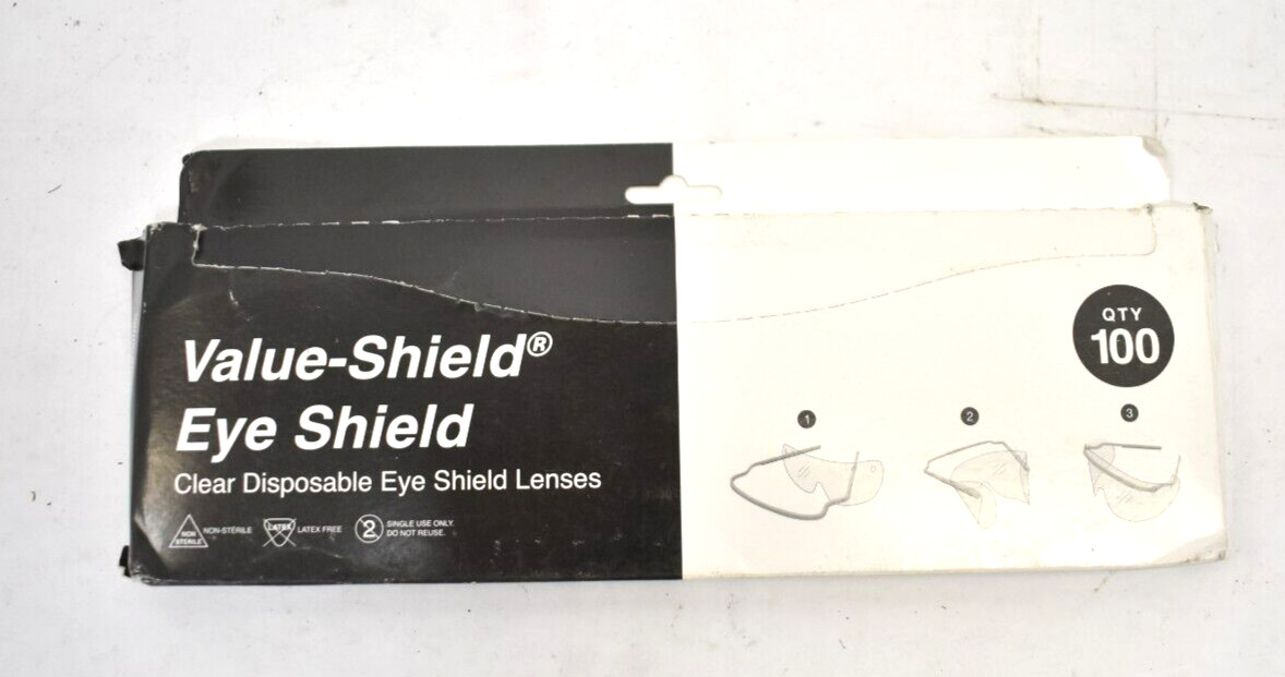 Value Shield Disposable Medical/Dental Eye Shield Clear Single Use 100 Pack