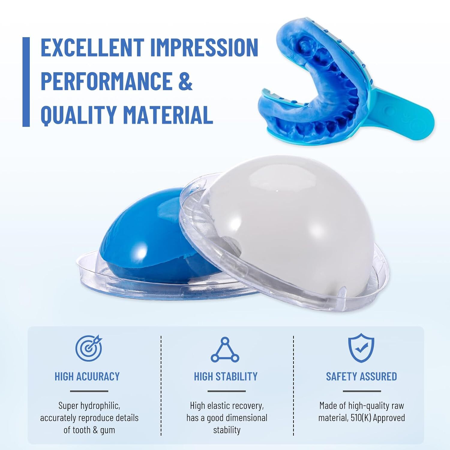 12x 25g New Dental Putty Fast Set PVS VPS Impression Silicon Material Mint Base
