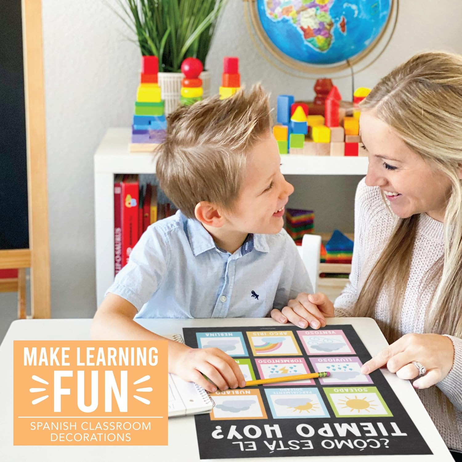 Spanish Posters for Classroom -12 Bilingual Educational Posters for Spanish Clas