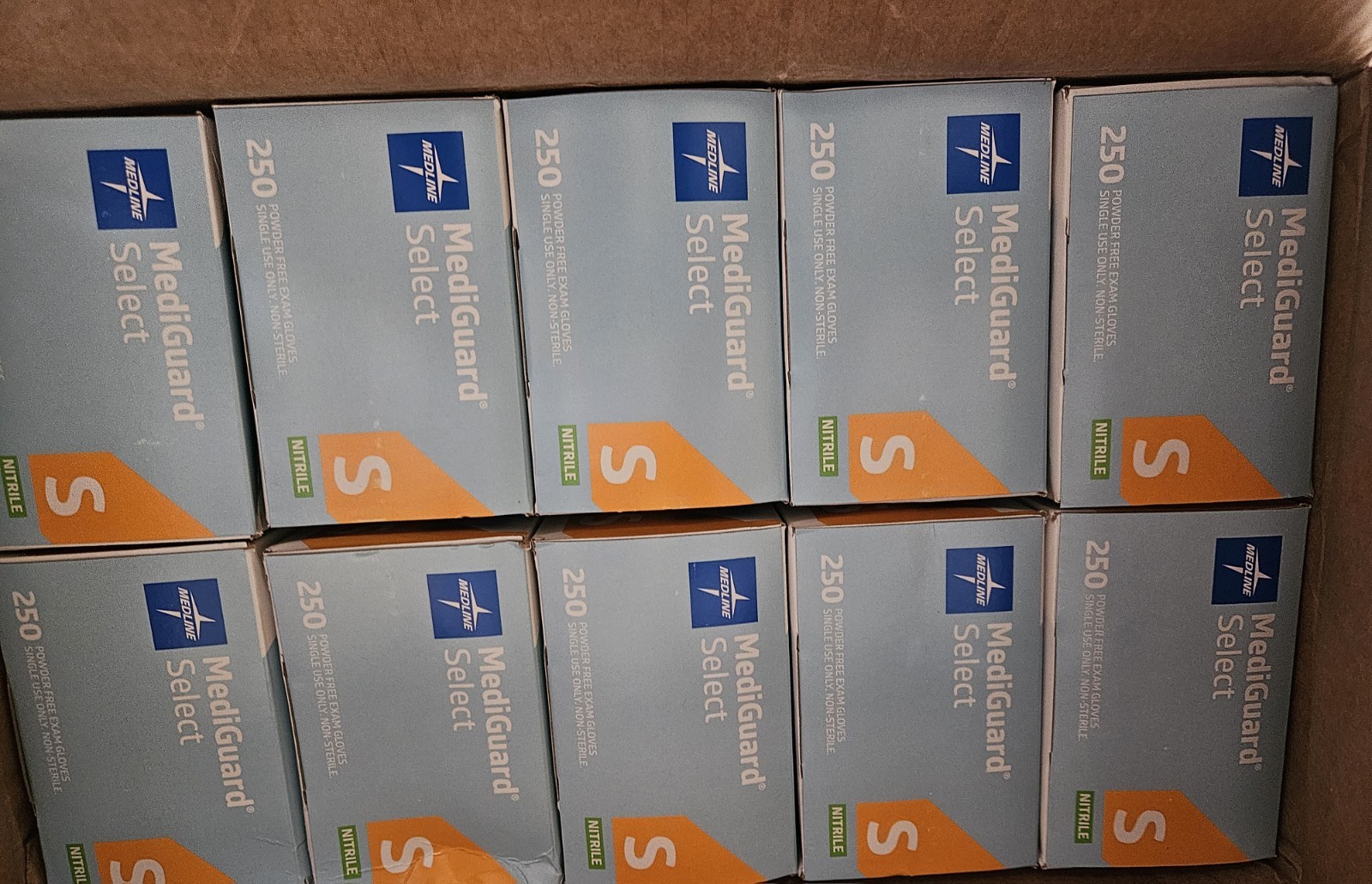 Nitrile Small Powder-Free Exam Gloves, Medline FitGuard Case of 2500ct (SMALL)