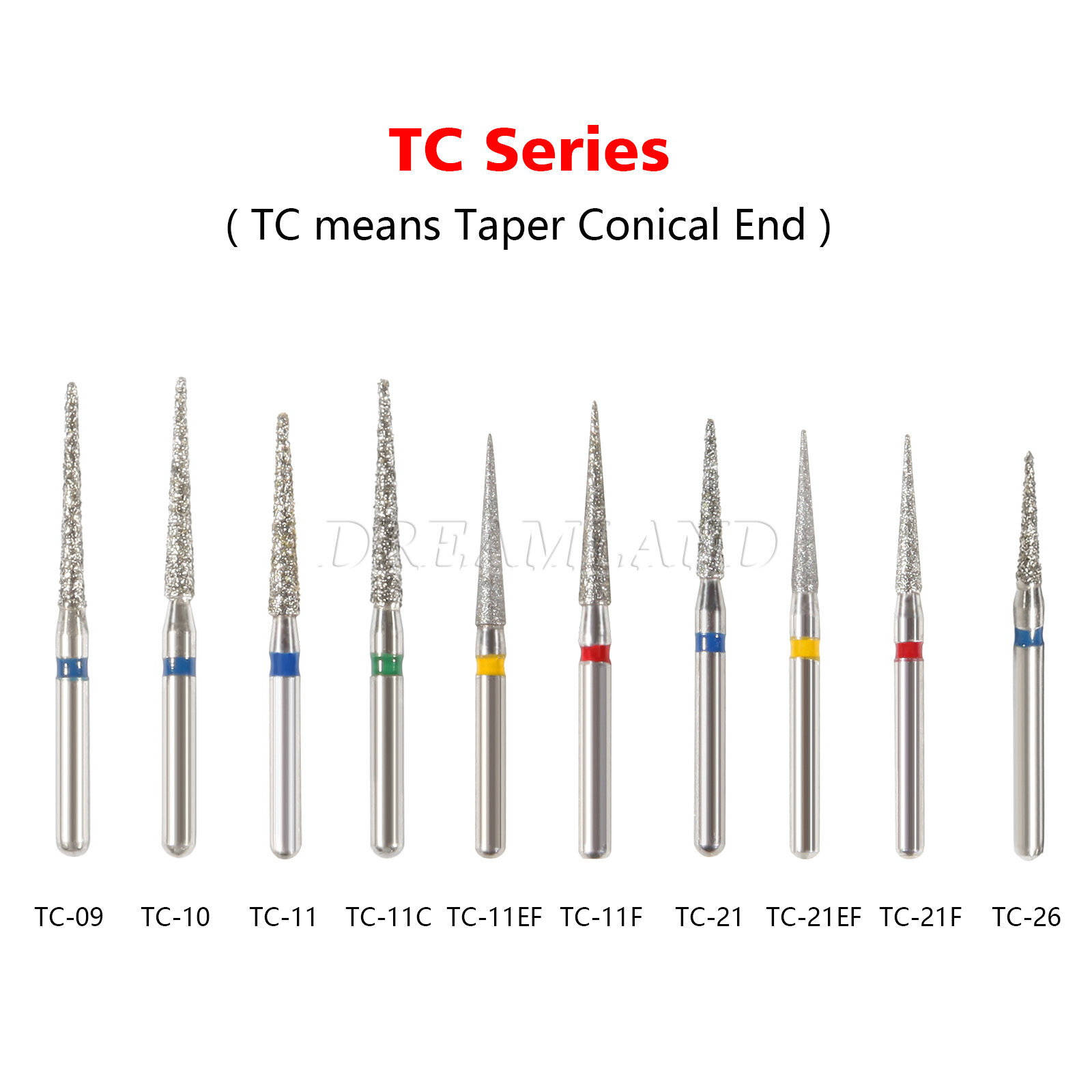 100Pcs 97 Types Dental Diamond Burs FG 1.6mm Drill for High Speed Handpiece