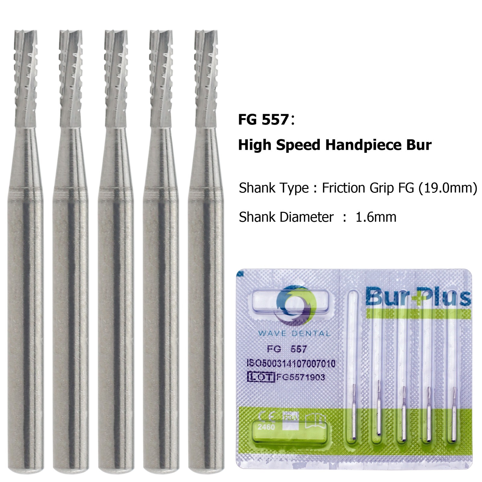Wave Dental Carbide Bur FG330 Round 1/4 2 4 6 8 557 Friction Grip High Speed Bur