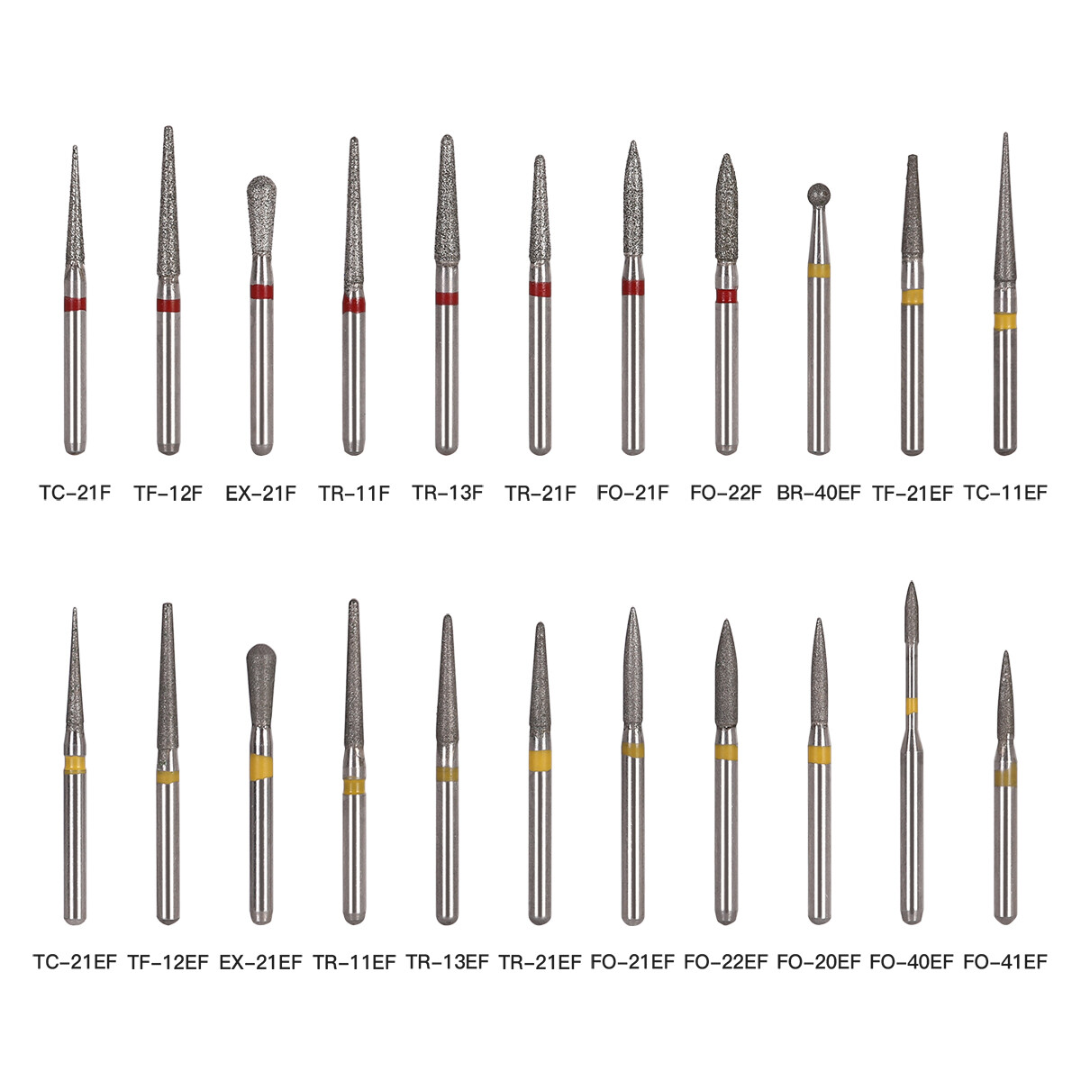 200 piezas Fresas dentales de diamante 1,6 mm Para pieza de mano de alta velocid