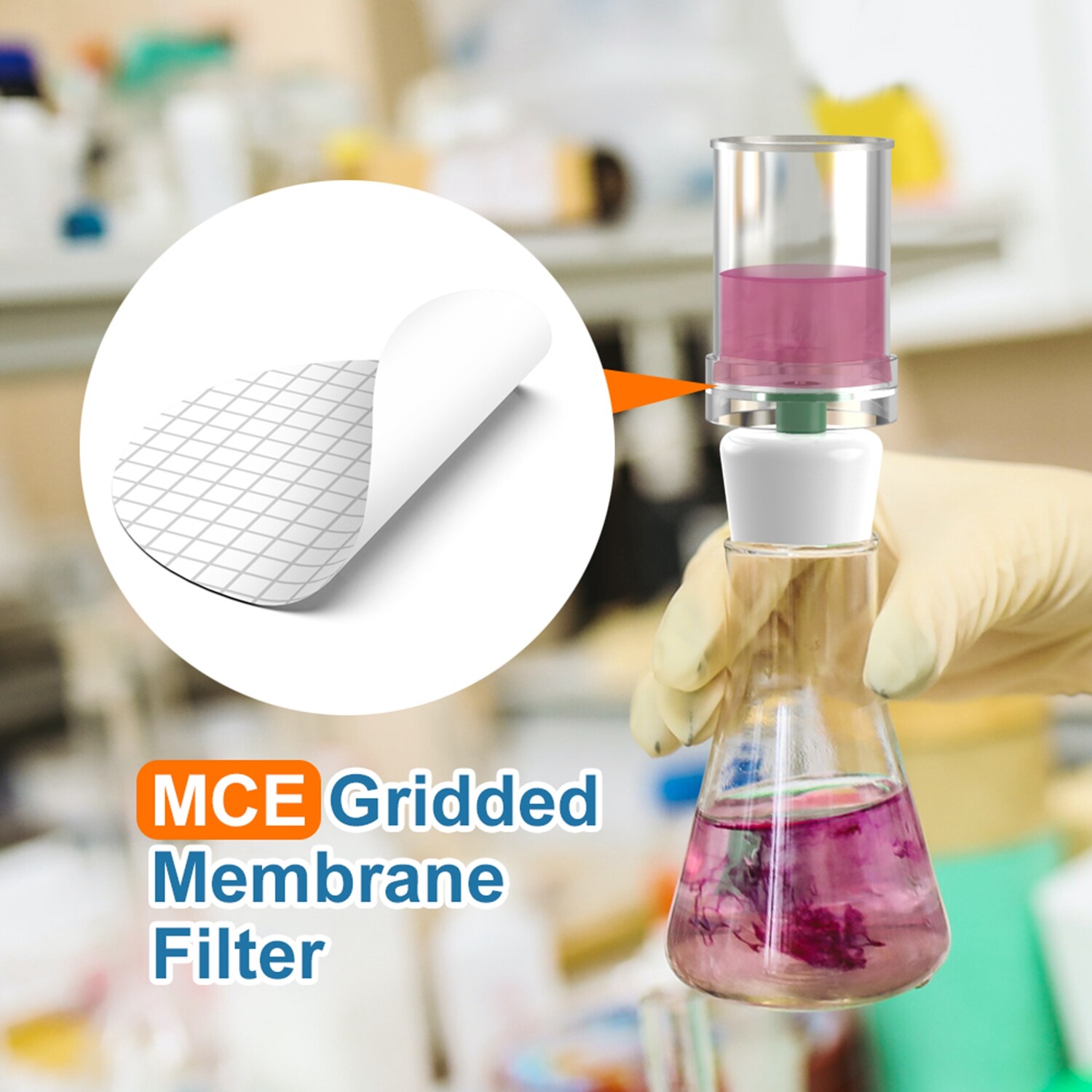 Mixed Cellulose Ester MCE Membrane Filter Grid,Hydrophobic 0.45µm 47mm,6000pcs