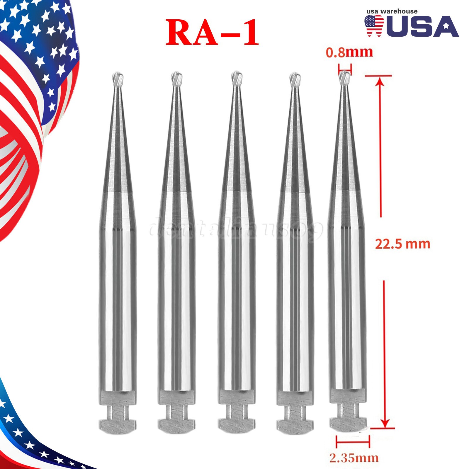 Dental Round Latch Carbide Bur RA 1 2 3 4 5 6 7 8 Midwest LA For Slow Speed DL