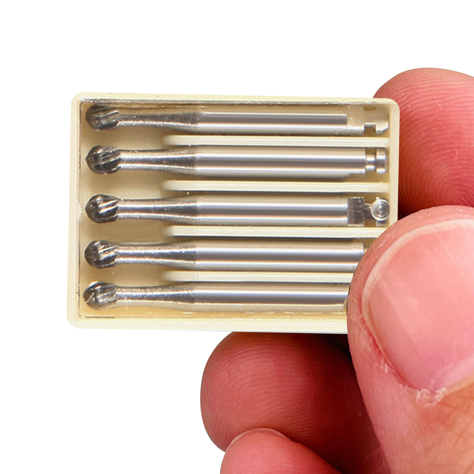 5Pcs/Box Dental Tungsten Steel Carbide Burs RA8 Round Low Speed Handpie Drills