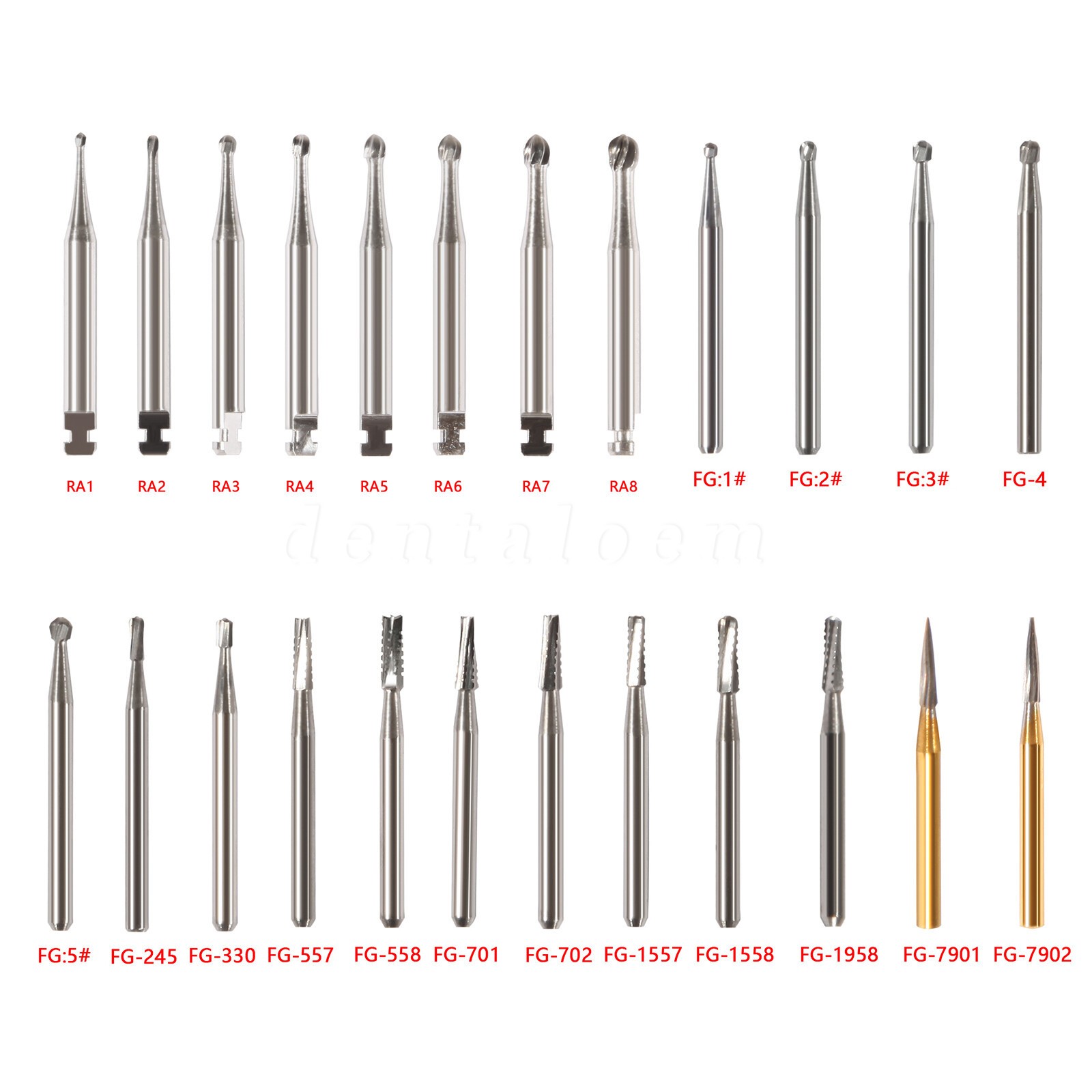 Round Carbide Dental Burs High Speed Handpiece Friction Grip Drill Bits