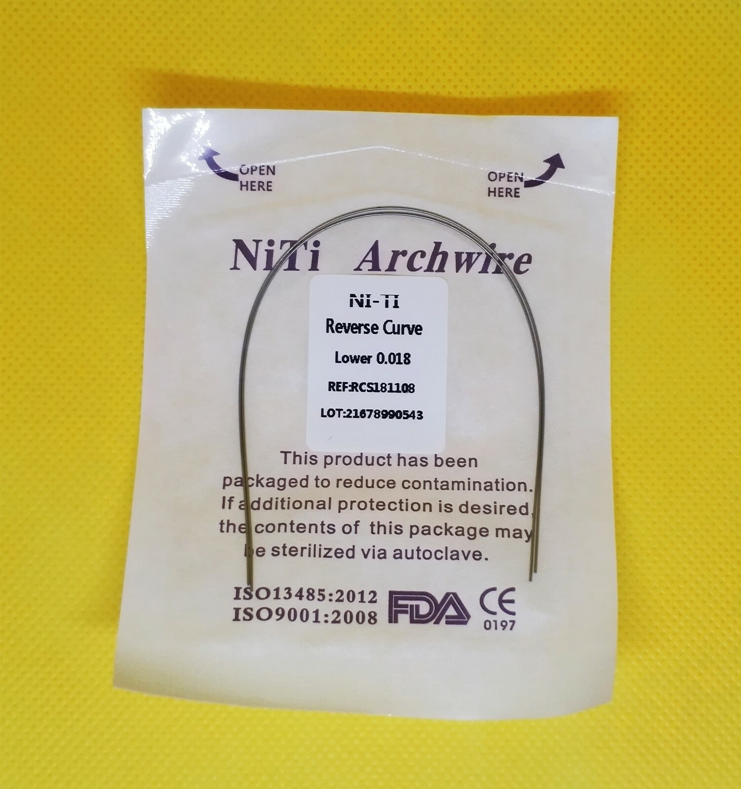 50Packs Dental Reverse Curve Orthodontic Arch Wire Niti Super Elastic Round