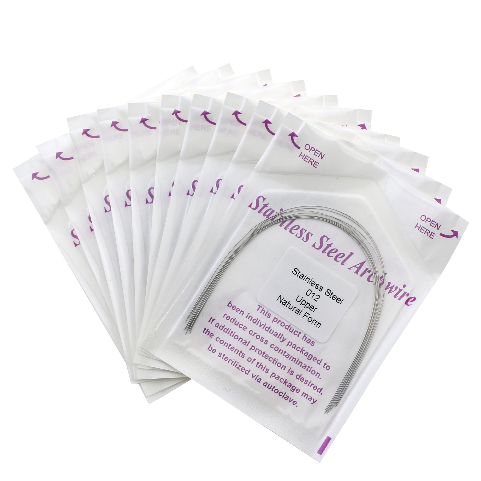 100pcs Orthodontic Archwire Stainless Steel Brace Wires Natural Round Rectanglar