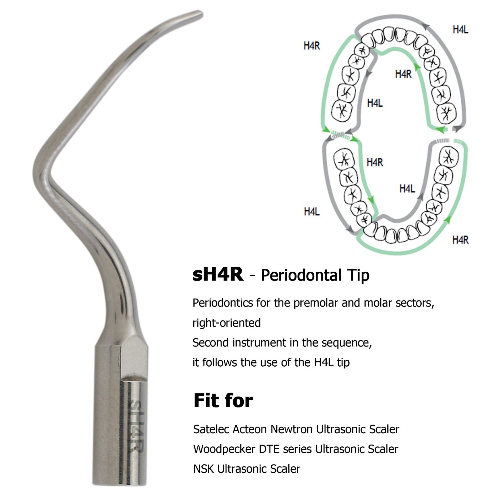 Dental Satelec Acteon Ultrasonic Piezo Scaler Tips Periodontal Tips H3 H4R H4L