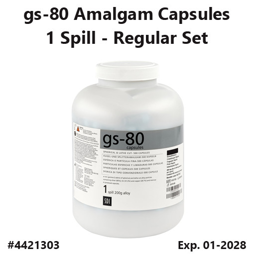GS-80 Amalgam 1 SPILL – Regular Set #4421303 500 Capsules Exp. 01-2028