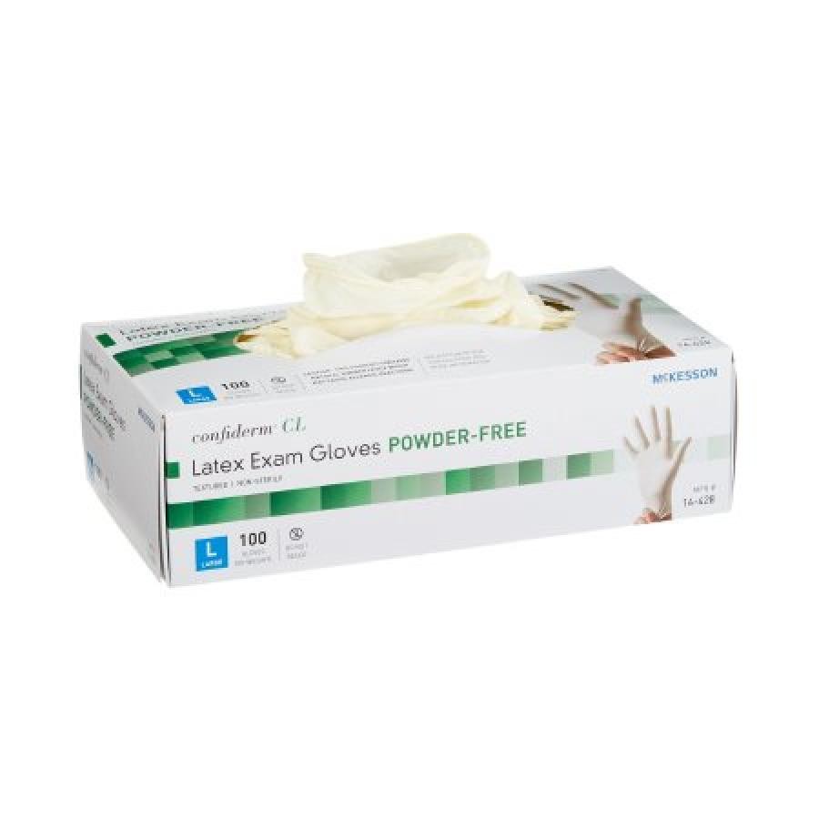 McKesson Confiderm CL Glove L Ivory Standard Cuff Beaded Textured Tips, 1000 Ct