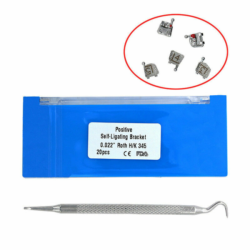 Dental Orthodontic Self-ligating Brackets Roth 022” With 345 Hooks+Tool Bomaoer