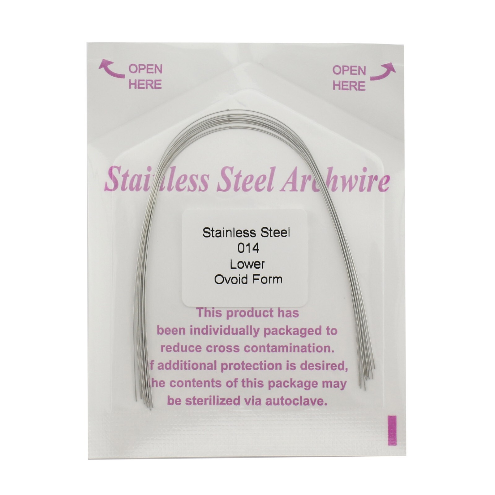 100pcs Dental Orthodontic Arch Wire Stainless Steel Ovoid Form Round Rectangular
