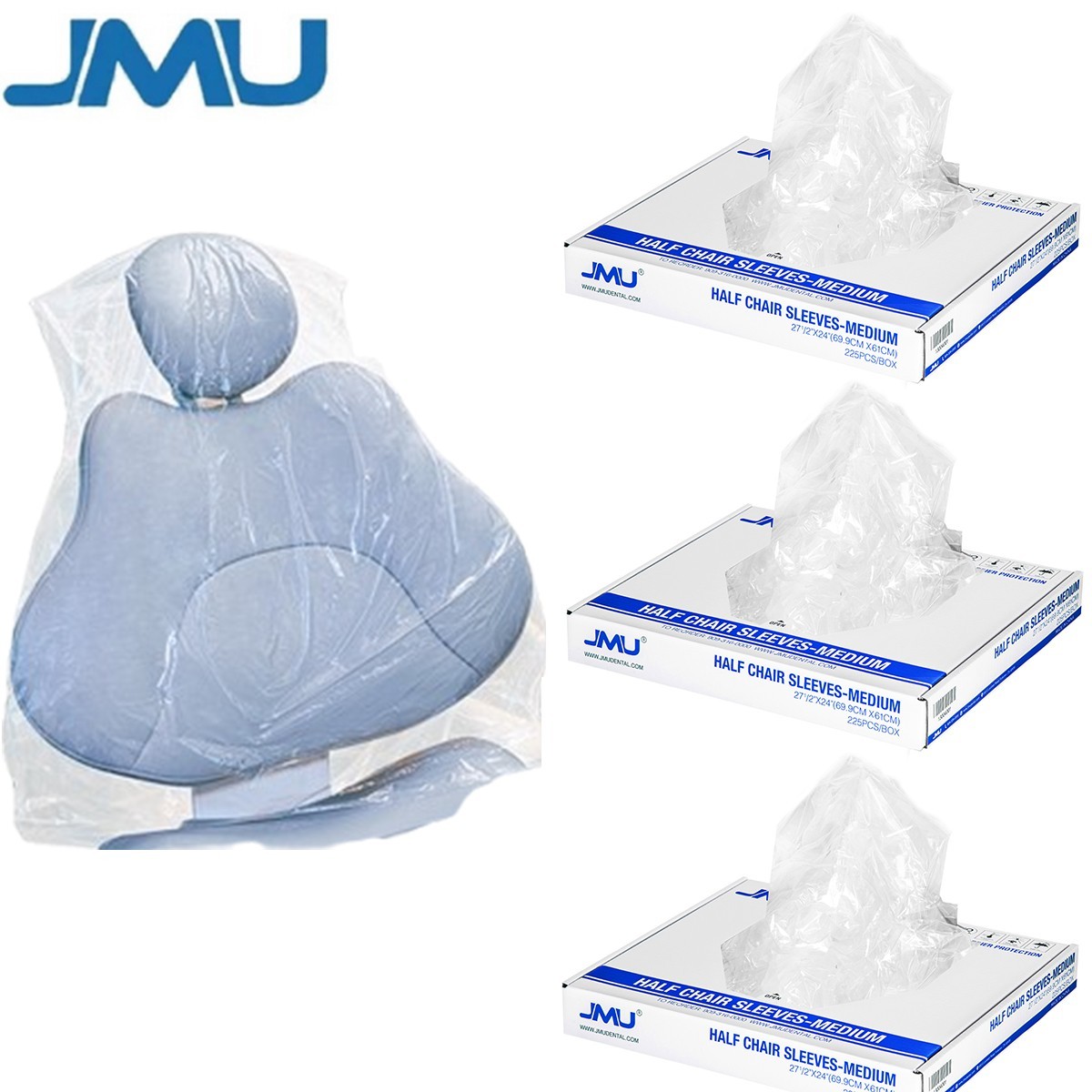 3Boxes JMU Dental Premium Dental Half Chair Cover Sleeve 27 1/2″ x 24″