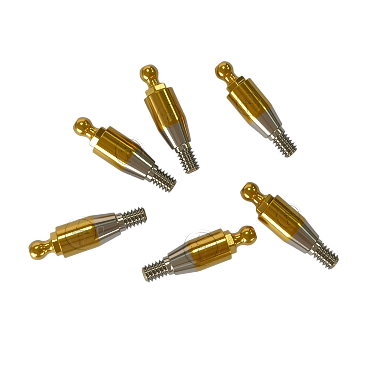 5 pcs Ball attachment abutment straight O-ring system for Hiossen Osstem M R