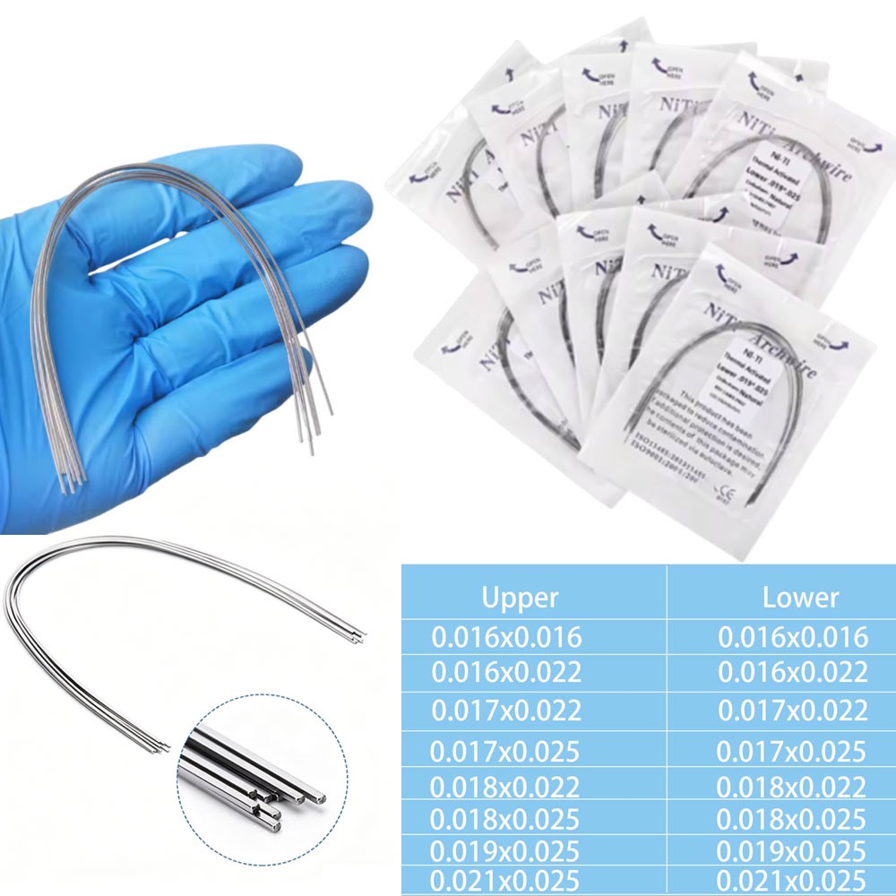 Dental Ortho Heat Thermal Activated Niti Rectangular Natural Form Arch Wire