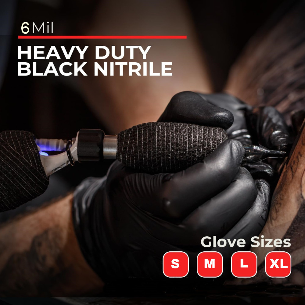 Advance Black Nitrile Exam Gloves Powder Free Bulk 1000ct 6 Mil Latex Free Glove