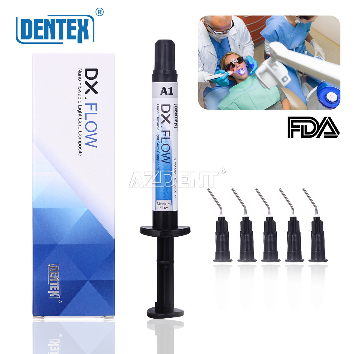 DENTEX Flowable Light Cure Composite Resin /Etching Gel/Bonding Adhesive