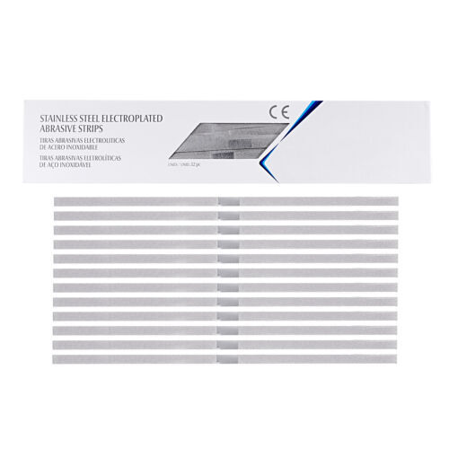 60Pcs Stainless Steel Metal Dental Polishing Strips Medium Grit Multiple Sizes