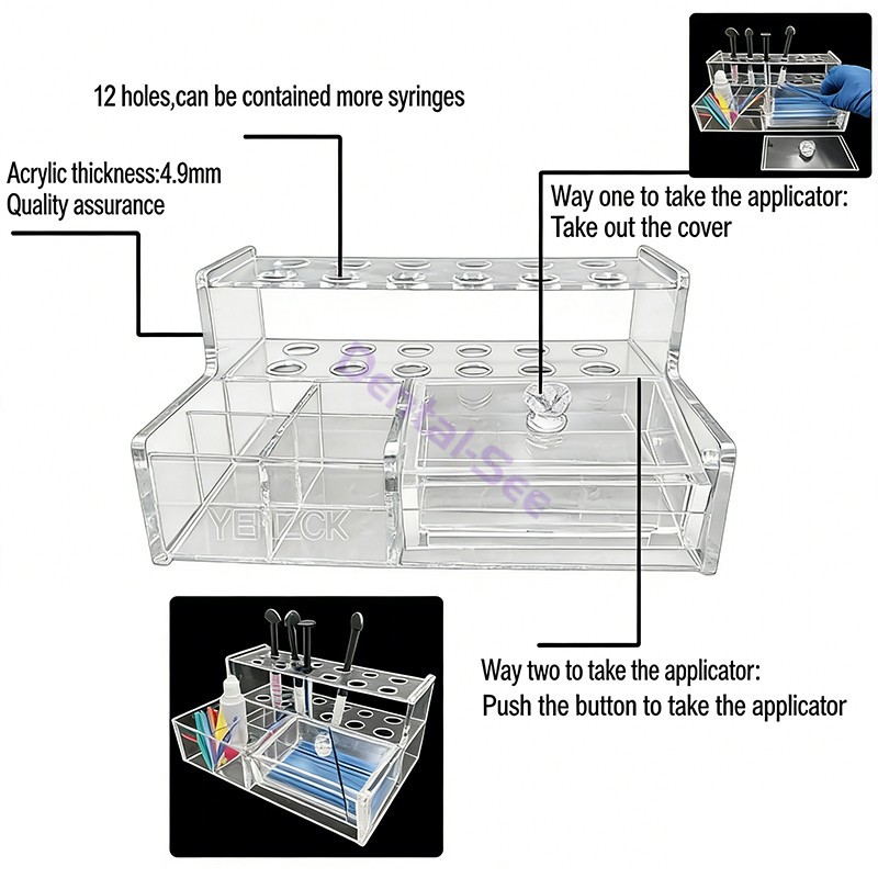 Dental Acrylic Storage Box Resin Composite Material Syringe Holder Storage Case