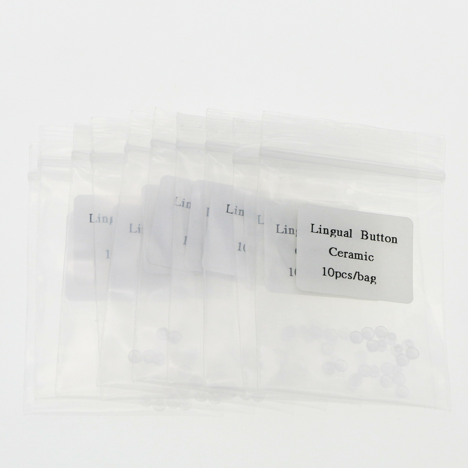 10 Pcs/Pack Dental Orthodontic Ceramic Clear Lingual Button Bondable Round Base